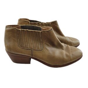 Madewell Ankle Boots Womens 8 Spencer Chelsea Caramel Brown Leather Pull On